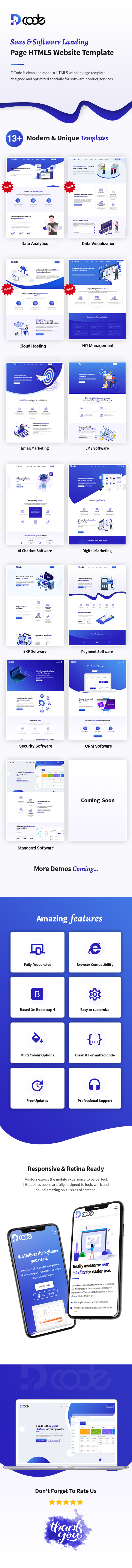 DCode - SaaS & Software Responsive Landing Page Template